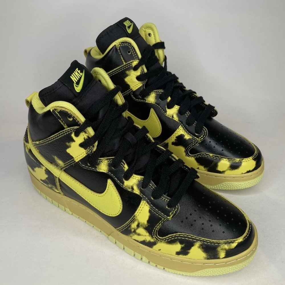 Nike Dunk High 1985 SP Yellow Acid Wash Black, Mens 10.5